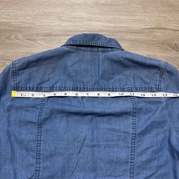 Michael Denim Chambray Zip Front Top Women’s PM - Picture 16 of 16